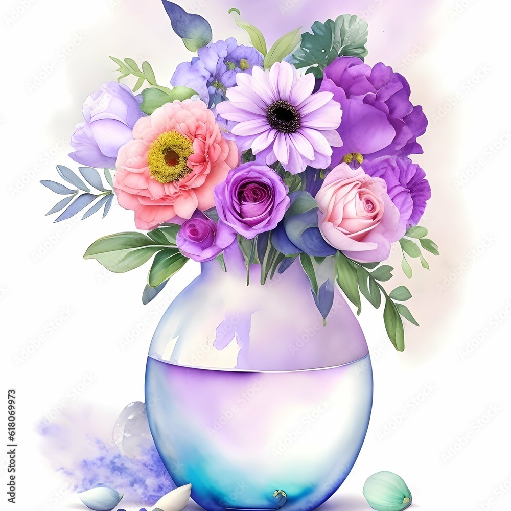 Wassermalfarbe Blumenstrauß Wassermalfarbe Blumenstrauß