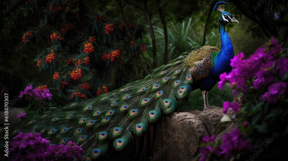 Naklejka premium Indian Peafowl Watercolor