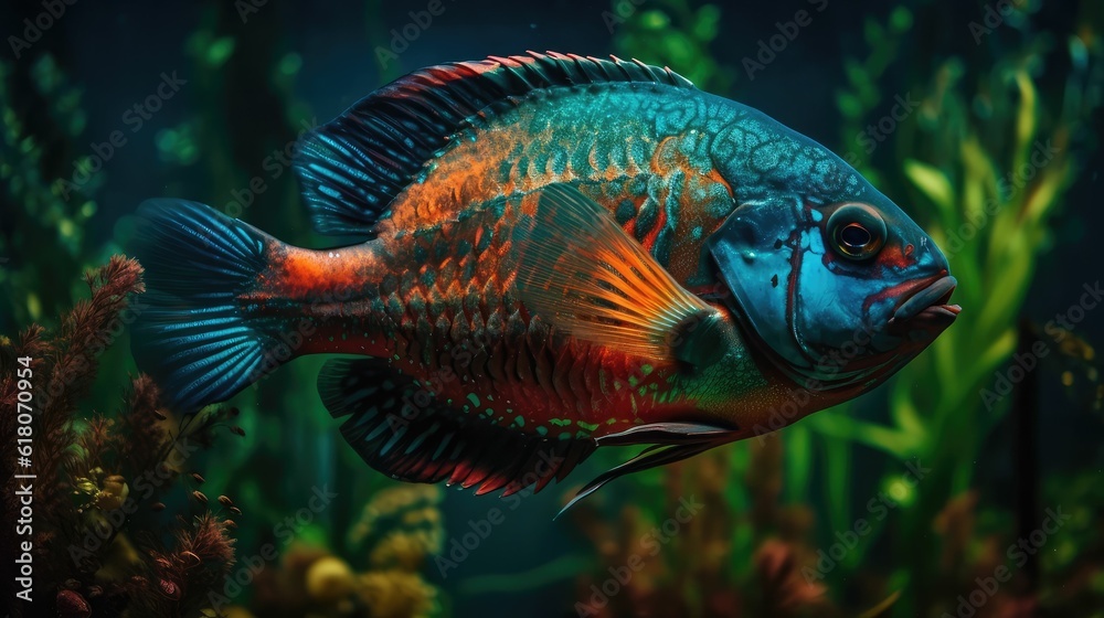 Underwater shot in the lake. Wild animal. Fish in natural habitat on nice background Underwater shot in the lake. Wild animal. Fish in natural habitat on nice background