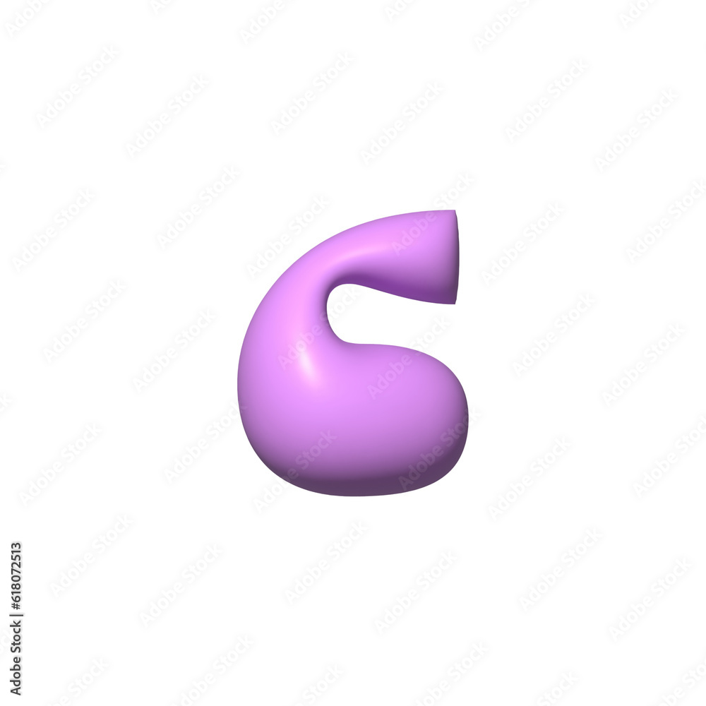 purple balloon 3d punctuation 