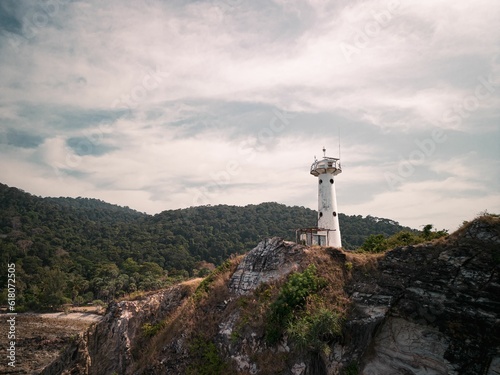 Aerial view of Mu Ko Lanta National Park lighthouse