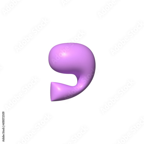 purple balloon 3d punctuation 