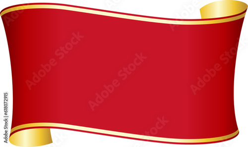 red ribbon banner design material