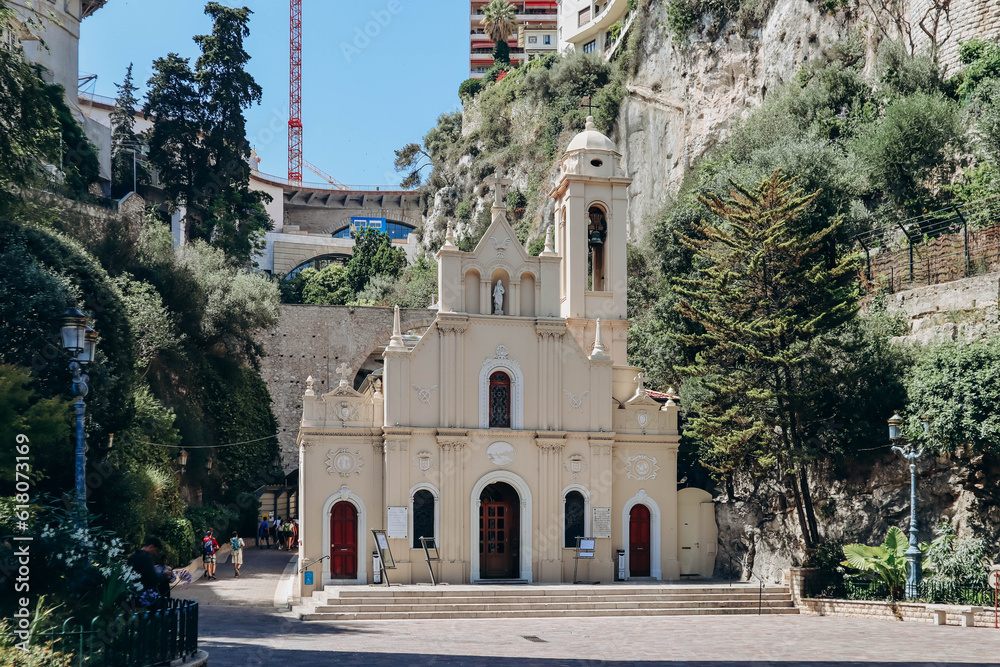 Monaco, Monaco - 25 June 2023: Sainte-Devote Chapel in Monaco