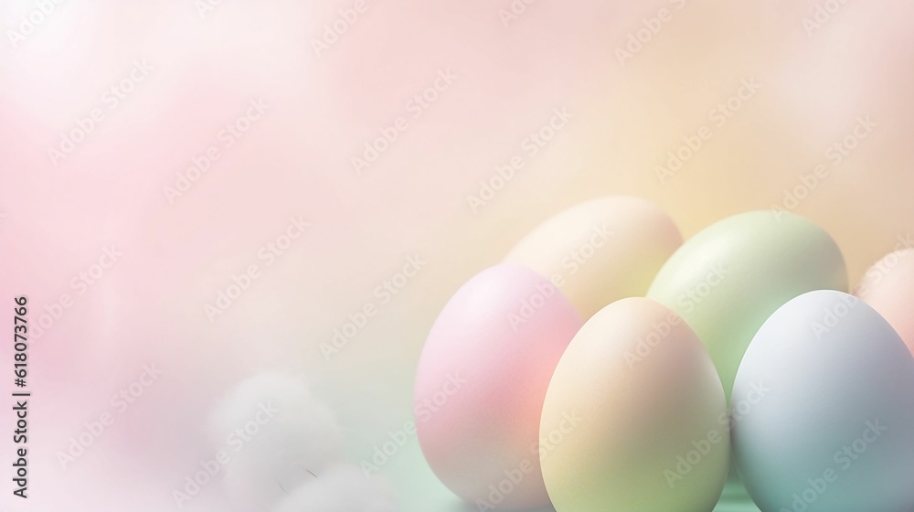 AI generated illustration of colorful Easter eggs against a vibrant, eye-catching backdrop