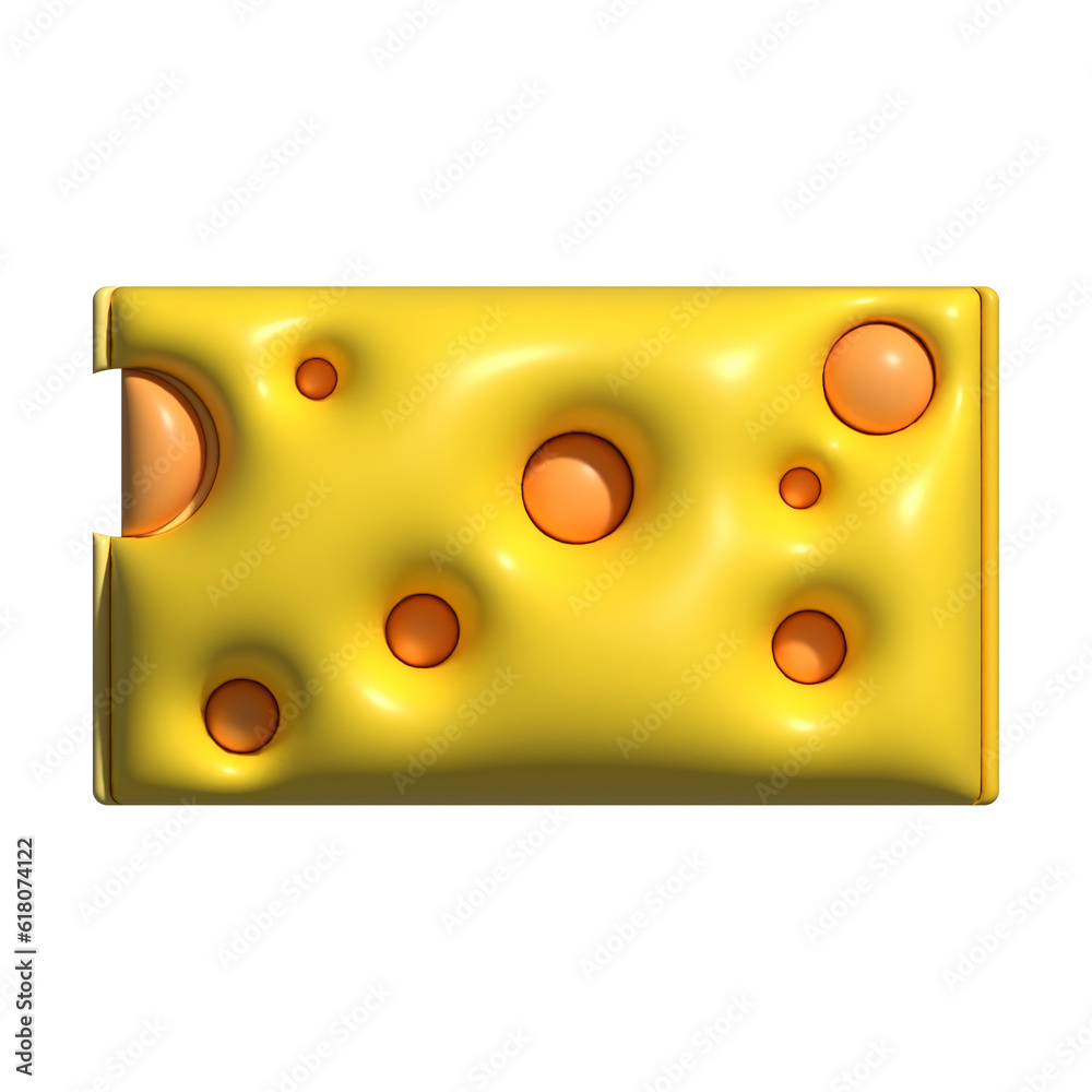A 3D Cheese asset with a greenscreen background A 3D Cheese asset with a greenscreen background
