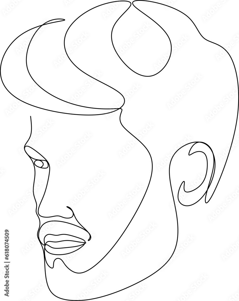 Abstract line art person on white background vector illustration modern style