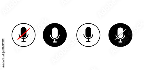 Drop in audio chat microphone icons. illustration for Clubhouse app
