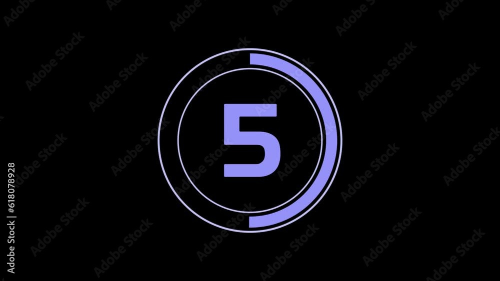 Animated countdown timer. 10 second countdown number