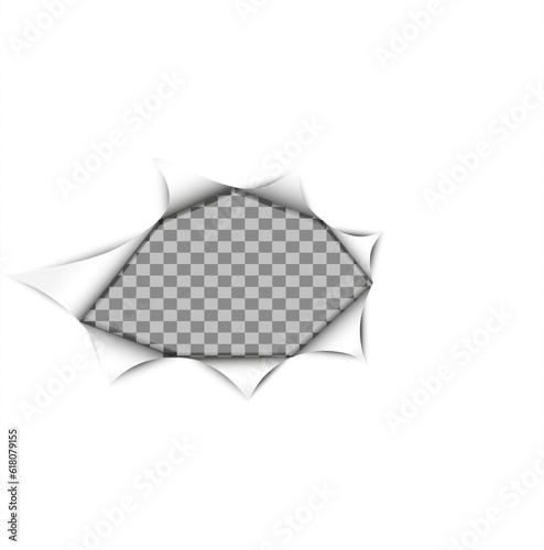 Background of holey paper on white background