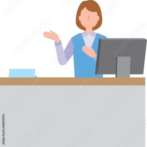 受付窓口の女性