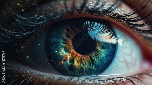 AI generated illustration of a man waving the flag of Ukraine in a destructed city