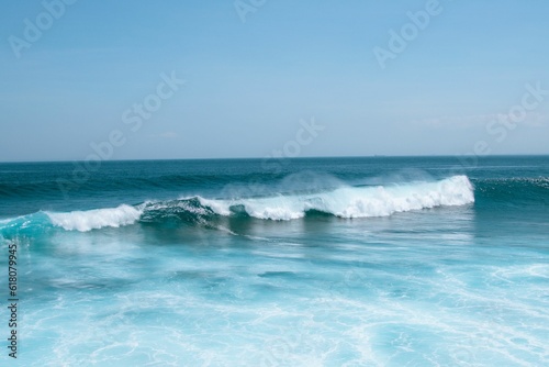 Perfect waves for surfing at Nusa Lembongan, Indonesia