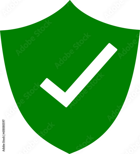 Shield check mark icon vector. Protection approve sign. Safe icon vector illustration. 
