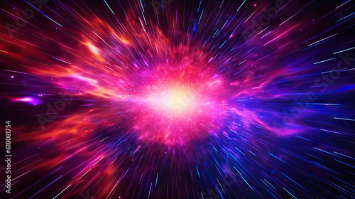 Lightspeed travel background. Galaxy and cosmos exploration. Generative AI