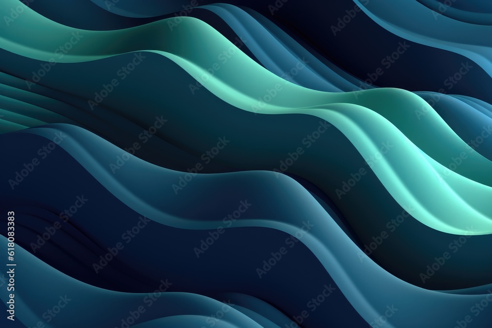 Modern waves background design with teal blue. Generative AI Modern waves background design with teal blue. Generative AI
