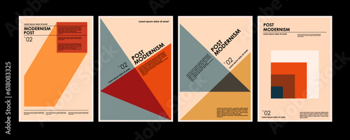 Dynamic artworks, posters inspired postmodern of vector abstract dynamic symbols with bold geometric shapes, useful for web background, poster art design, magazine front page, hi-tech print, cover .