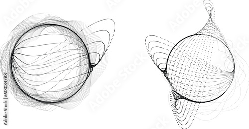 Abstract flow lines background . From order to chaos .Fluid wavy shape .Striped linear pattern . Music sound wave . Vector illustration