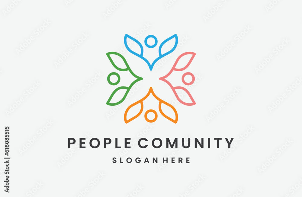 People Comunity logo icon vector design. healthy human, ecology, spa, business, logo.