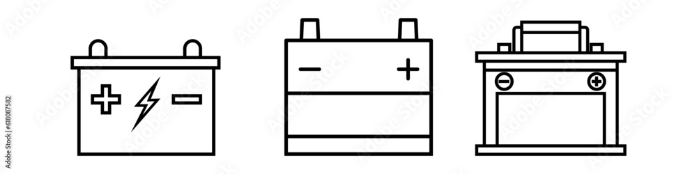 Car battery icon vector set. accumulator illustration sign collection. charge symbol or logo. Car battery icon vector set. accumulator illustration sign collection. charge symbol or logo.