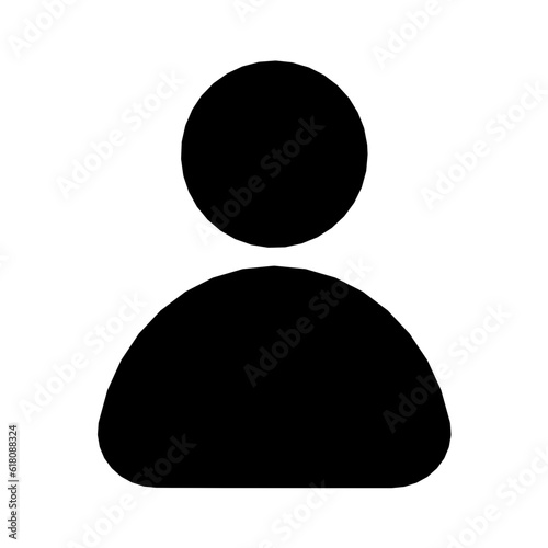 illustration of a black and white profile icon
