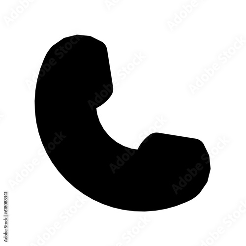 illustration of a black and white telephone icon 