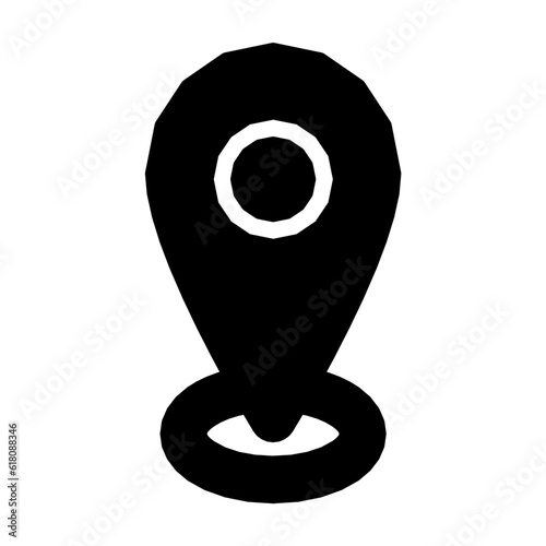 black and white pin icon