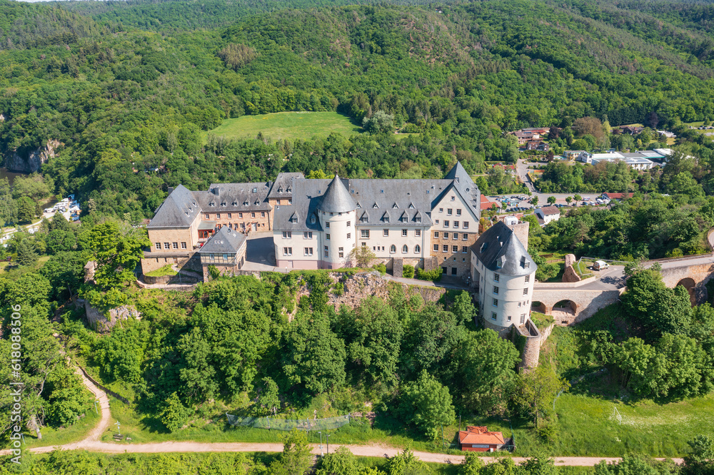 Aerial view of the Ebernburg near Bad Munster am Stein/Germany Aerial view of the Ebernburg near Bad Munster am Stein/Germany