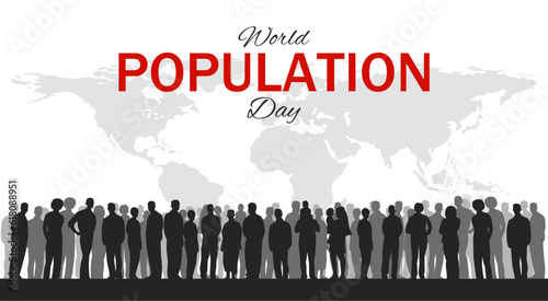 World Population day theme template. Vector illustration. Suitable for Poster, Banners, campaign and greeting card. 