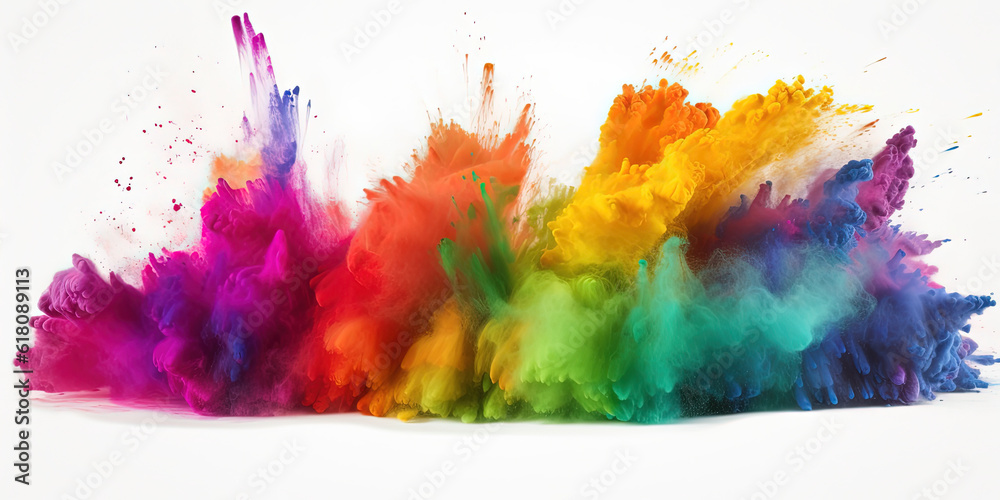 multicolor neon powder holi paints blew up