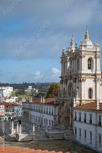 Fototapeta Naklejka Na Ścianę i Meble -  View of the historic Alcobasa Monastery, located in the mountains of Portugal