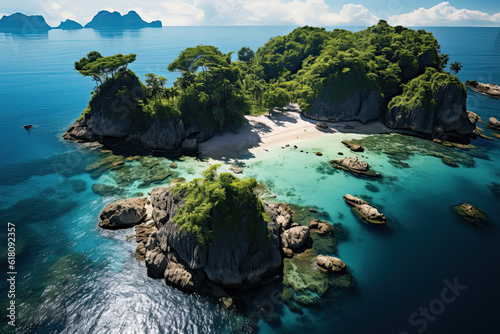 Tropical Tranquility  Captivating Realism of a Sunlit Thai Island