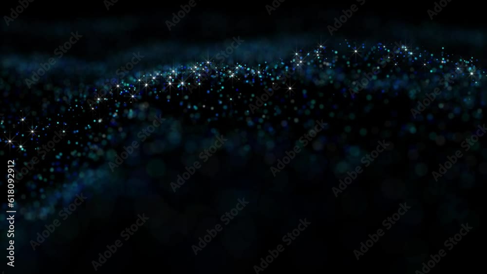 Animated background with particles with a shallow depth of focus.