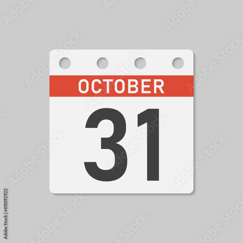 Icon page calendar day - 31 October