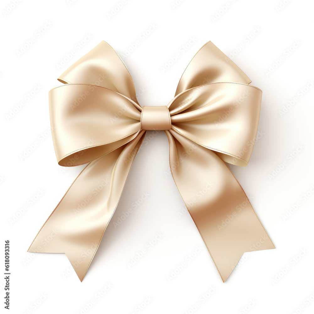 beige ribbon isolated on white background