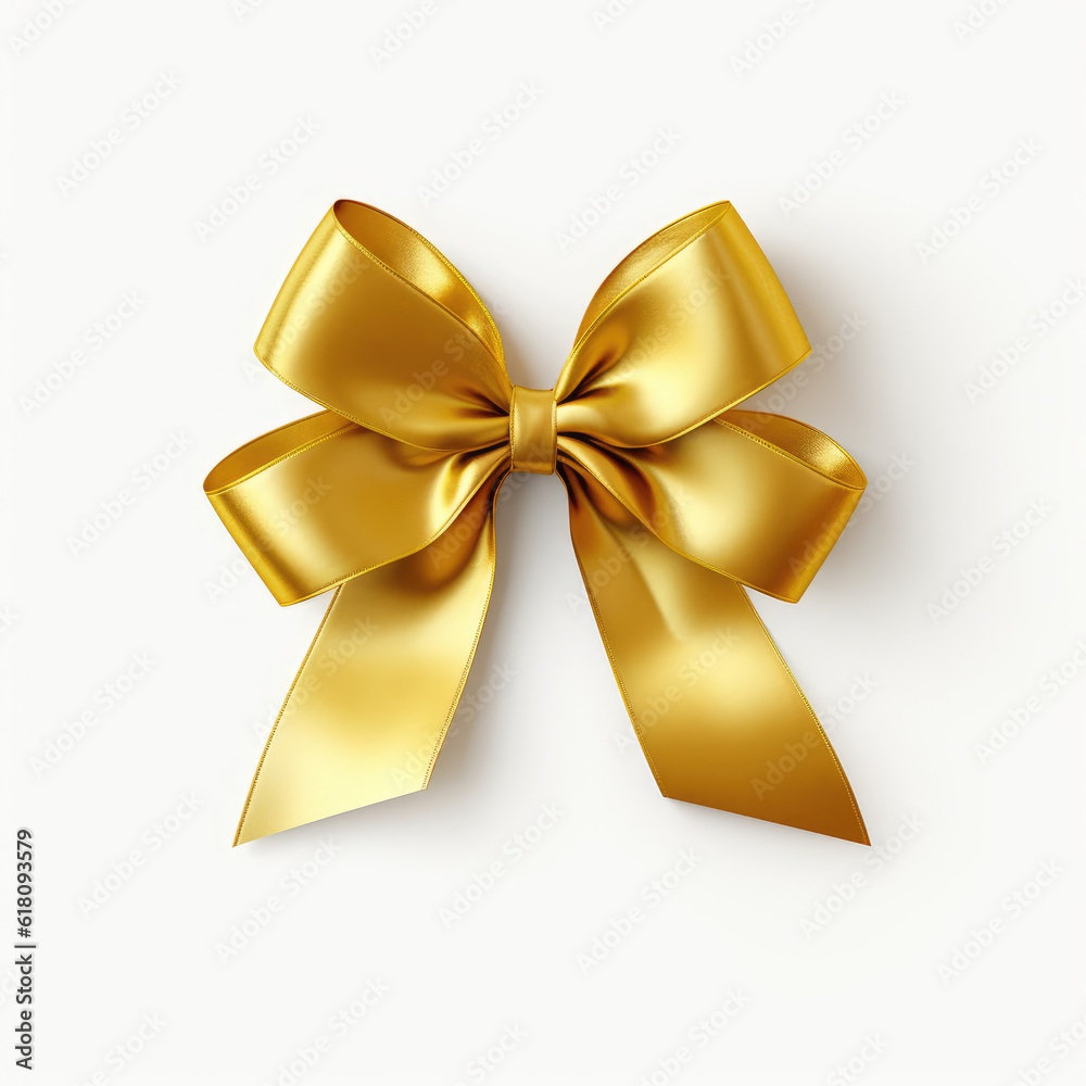 Gold ribbon isolated on white background