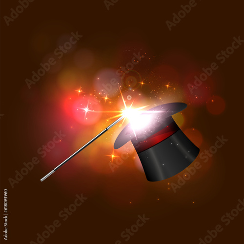 Vector background magic and sorcery, evil and good magic.
