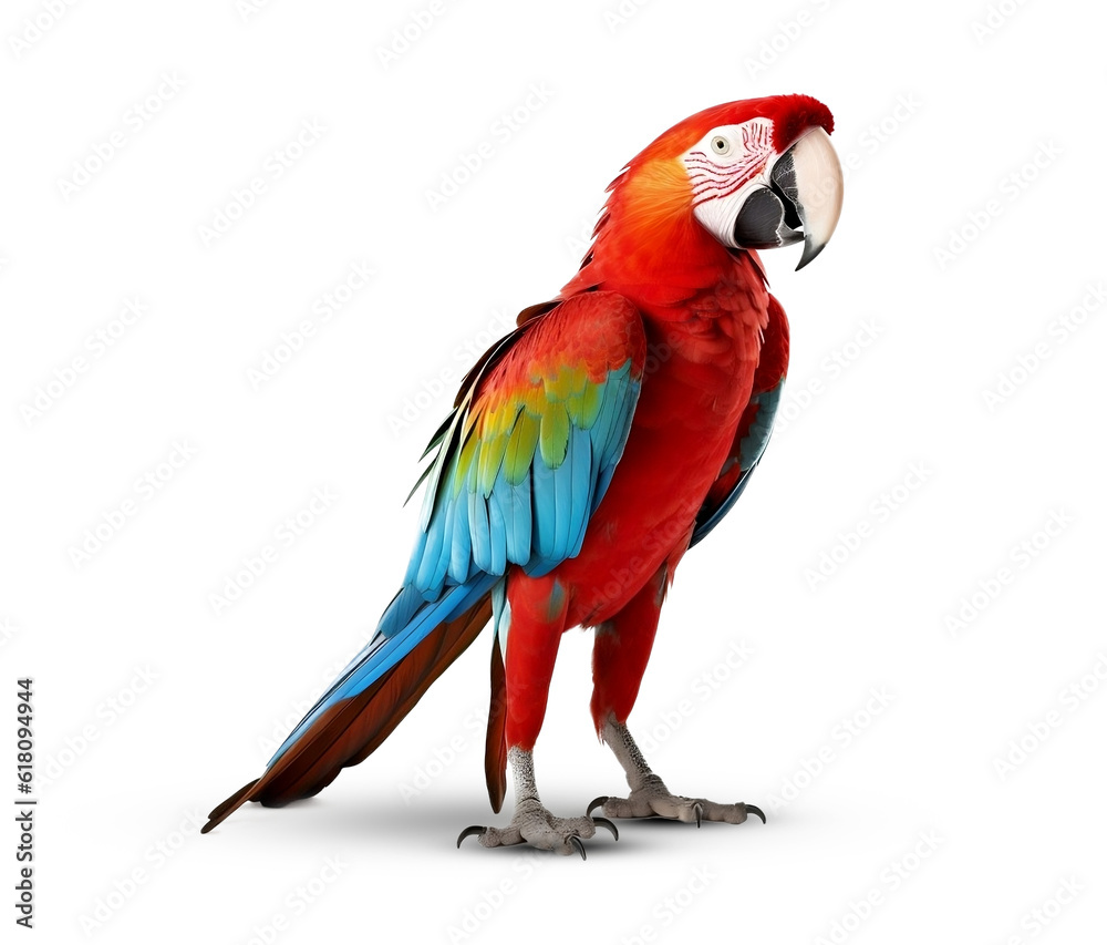 Macaw on transparent png background