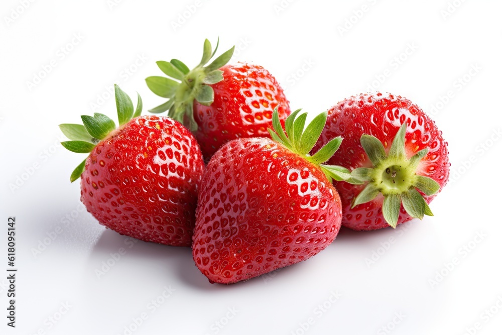 Group of Fresh Strawberries on White background Isolated Group of Fresh Strawberries on White background Isolated