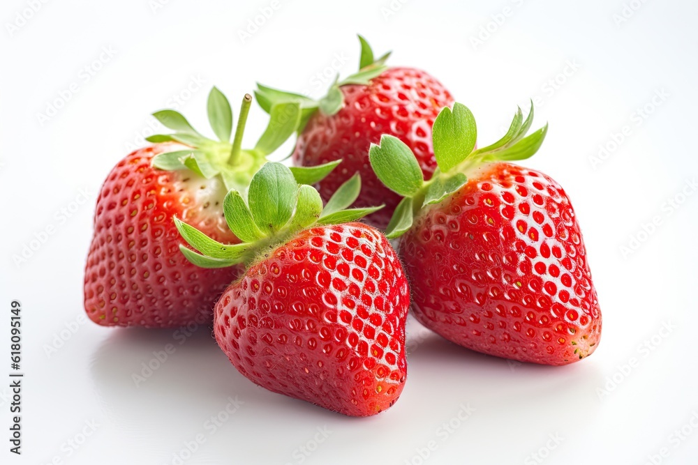 Group of Fresh Strawberries on White background Isolated Group of Fresh Strawberries on White background Isolated