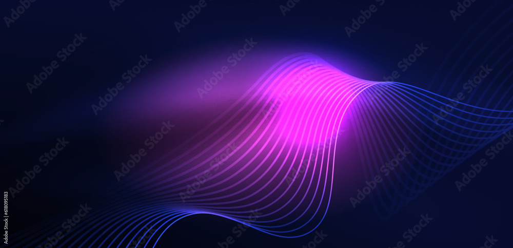 Abstract background neon wave. Hi-tech design for wallpaper, banner, background, landing page, wall art, invitation, prints, posters