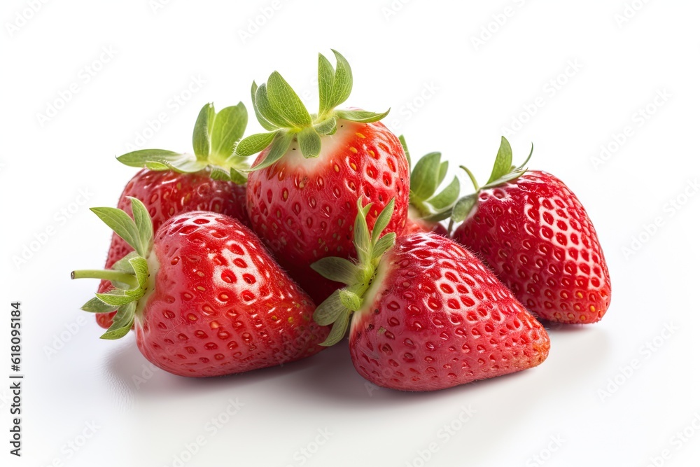 Group of Fresh Strawberries on White background Isolated Group of Fresh Strawberries on White background Isolated