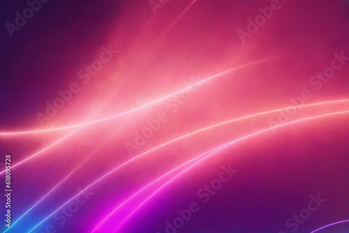 Abstract background with lines and bokeh in pink and blue. AI generated