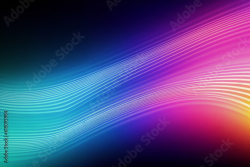 Abstract background with smooth lines in blue  purple and pink colors. AI generated