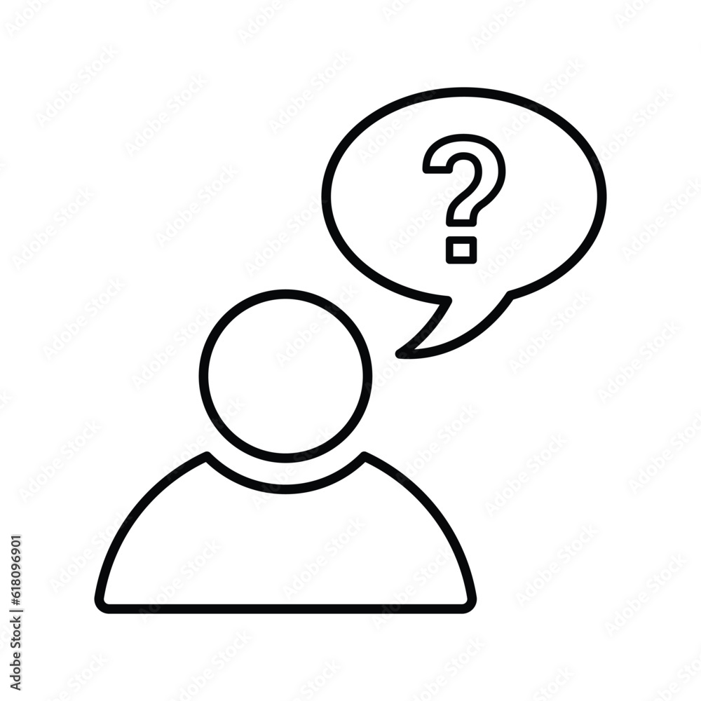 Fototapeta premium Ask Question icon. Line, outline symbol.