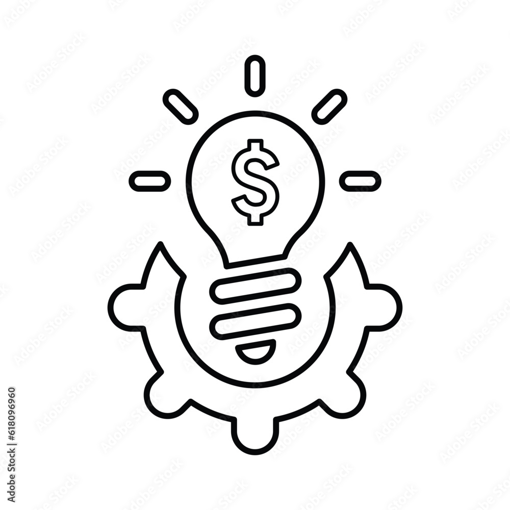 Creative idea icon. Line, outline symbol.