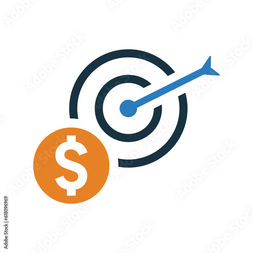 Money, profit, target icon .