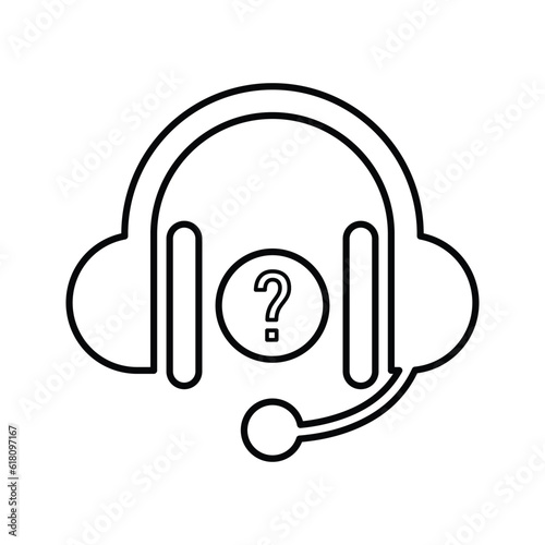 Customer Help icon. Line, outline design.