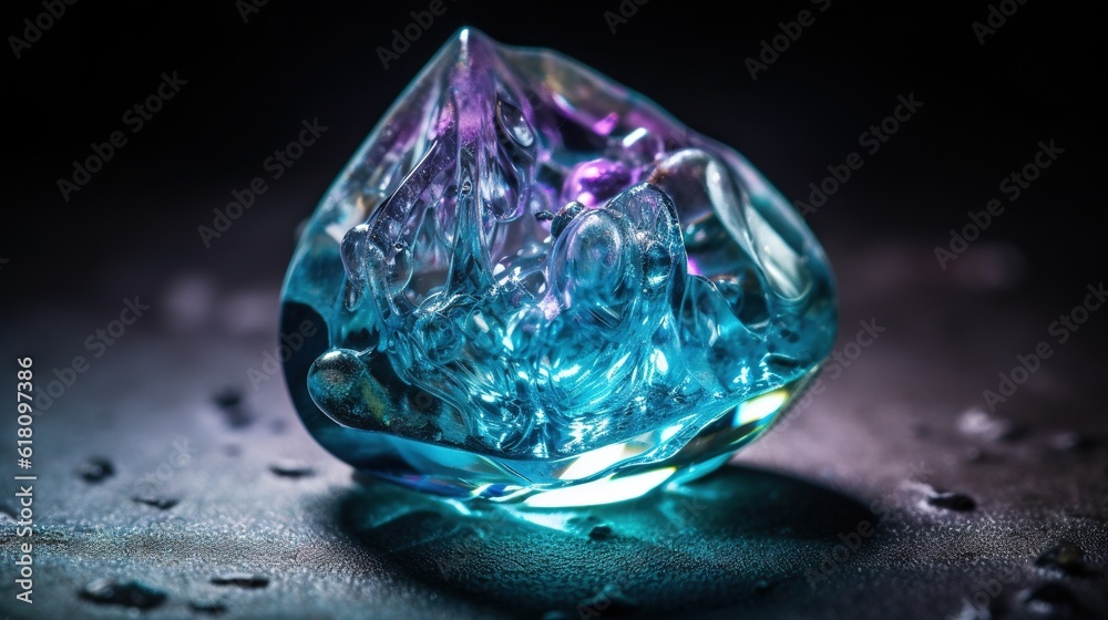 a glass object sitting on a table with water droplets on it. generative ai a glass object sitting on a table with water droplets on it. generative ai
