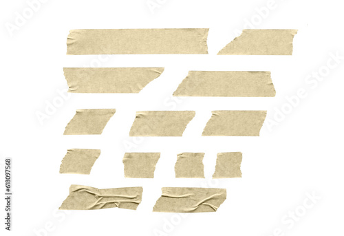 strips of ripped  textured adhesive kraft paper